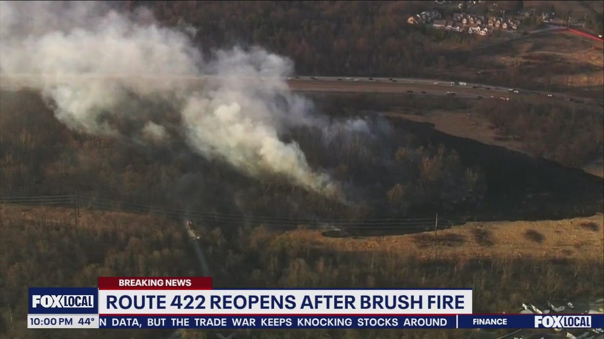 Route 422 reopens after brush fire in Montgomery County